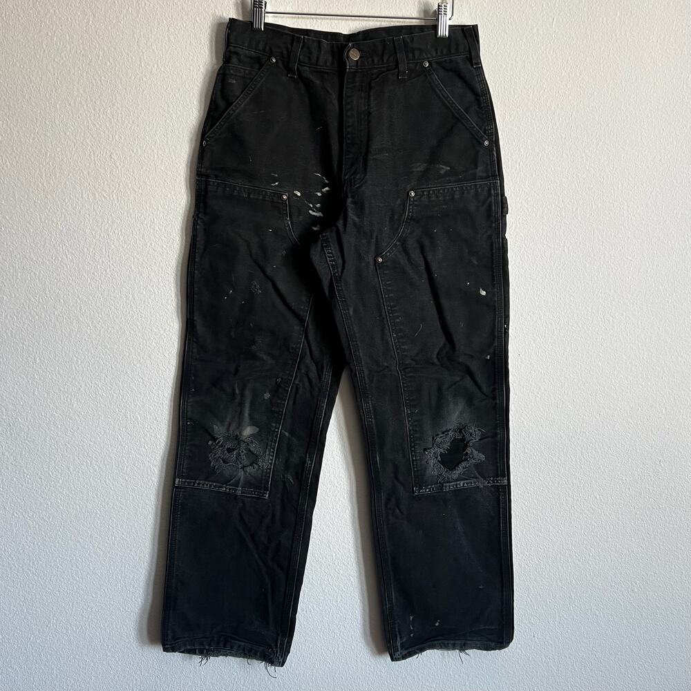 Carhartt B01 BLK black double knee work wear carpenter pants